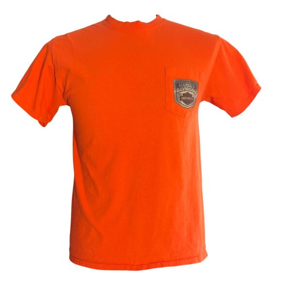 Harley-Davidson Orange Pocket Tee M Atlanta - Picture 2 of 6
